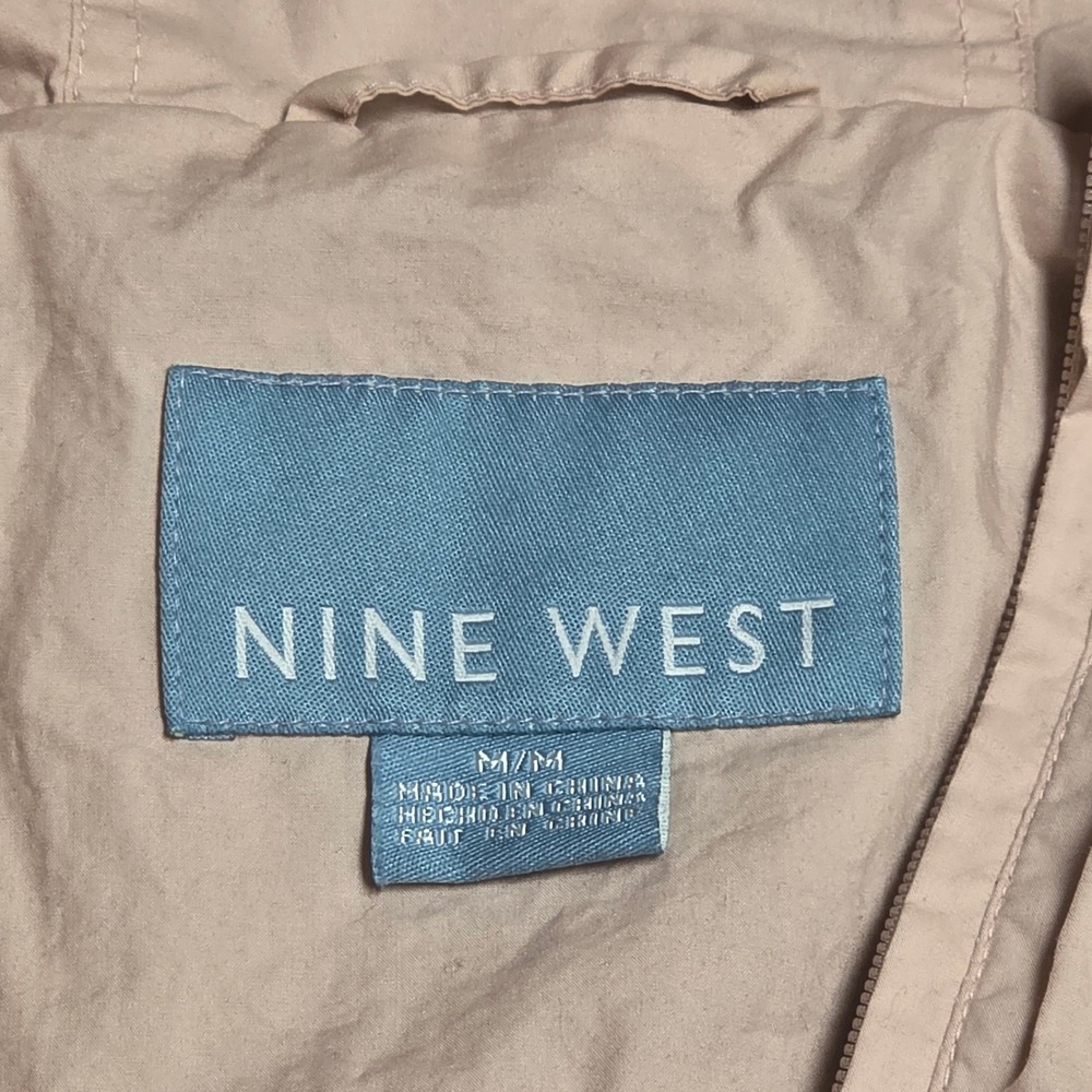 Nine West Hooded Windbreaker Full Zip Jacket Women's Size Medium Pink Cotton - Picture 3 of 7